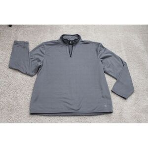 Vintage Starter Jacket Men Extra Large XL Gray Quarter Zip Mock Neck Pullover